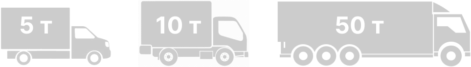 Грузовые машины, доступные объёмы для доставки